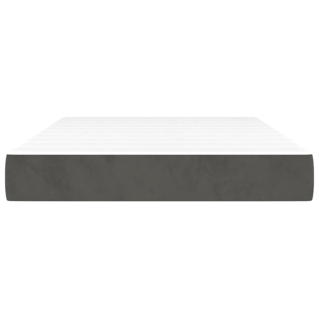 vidaXL Στρώμα με Pocket Springs Σκούρο Γκρι 120x200x20 εκ. Βελούδινο
