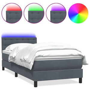 vidaXL &Kappa;&rho;&epsilon;&beta;ά&tau;&iota; Boxspring &mu;&epsilon; &Sigma;&tau;&rho;ώ&mu;&alpha; & LED &Sigma;&kappa;&omicron;ύ&rho;&omicron; &gamma;&kappa;&rho;&iota; 80x210 &epsilon;&kappa;. &Beta;&epsilon;&lambda;&omicron;ύ&delta;&iota;&nu;&omicron;