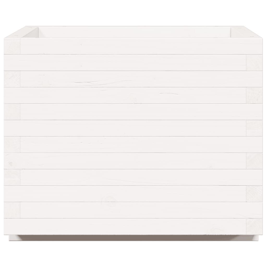 vidaXL Ζαρντινιέρα Κήπου Λευκή 60x60x49,5 εκ. από Μασίφ Ξύλο Πεύκου