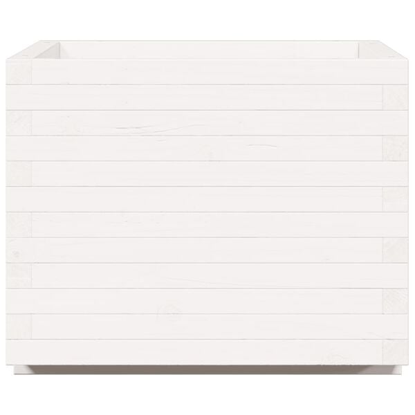 vidaXL Ζαρντινιέρα Κήπου Λευκή 60x60x49,5 εκ. από Μασίφ Ξύλο Πεύκου
