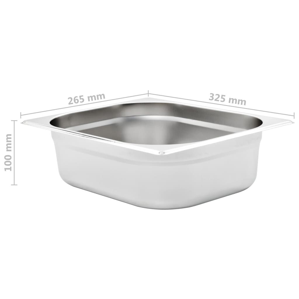 vidaXL Λεκάνες Gastronorm 4 τεμ. GN 1/2 100 χιλ. από Ανοξείδωτο Ατσάλι