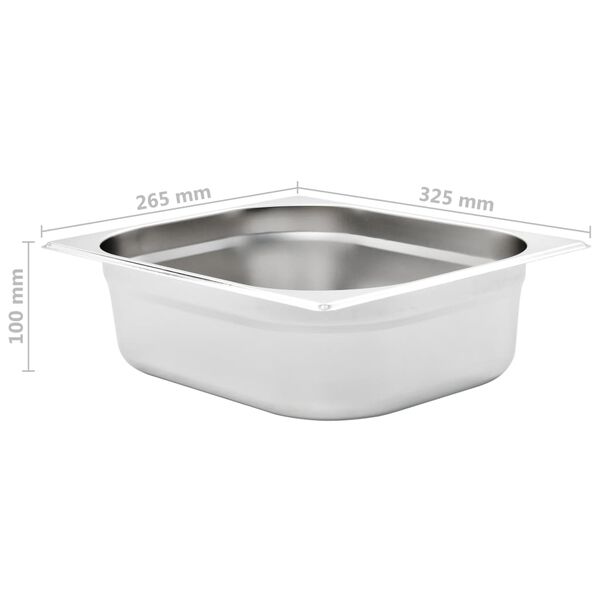 vidaXL Λεκάνες Gastronorm 4 τεμ. GN 1/2 100 χιλ. από Ανοξείδωτο Ατσάλι