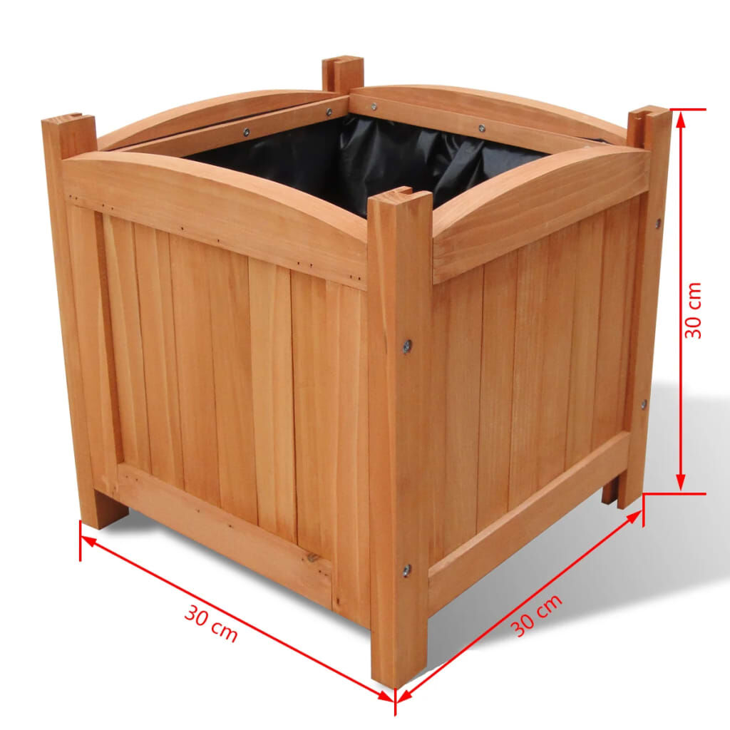 vidaXL Ζαρντινιέρες Υπερυψωμένες Σετ των 2 30 x 30 x 30 εκ. Ξύλινες
