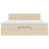 vidaXL Οθωμανικό κρεβάτι με στρώμα Cream 180x200cm ύφασμα