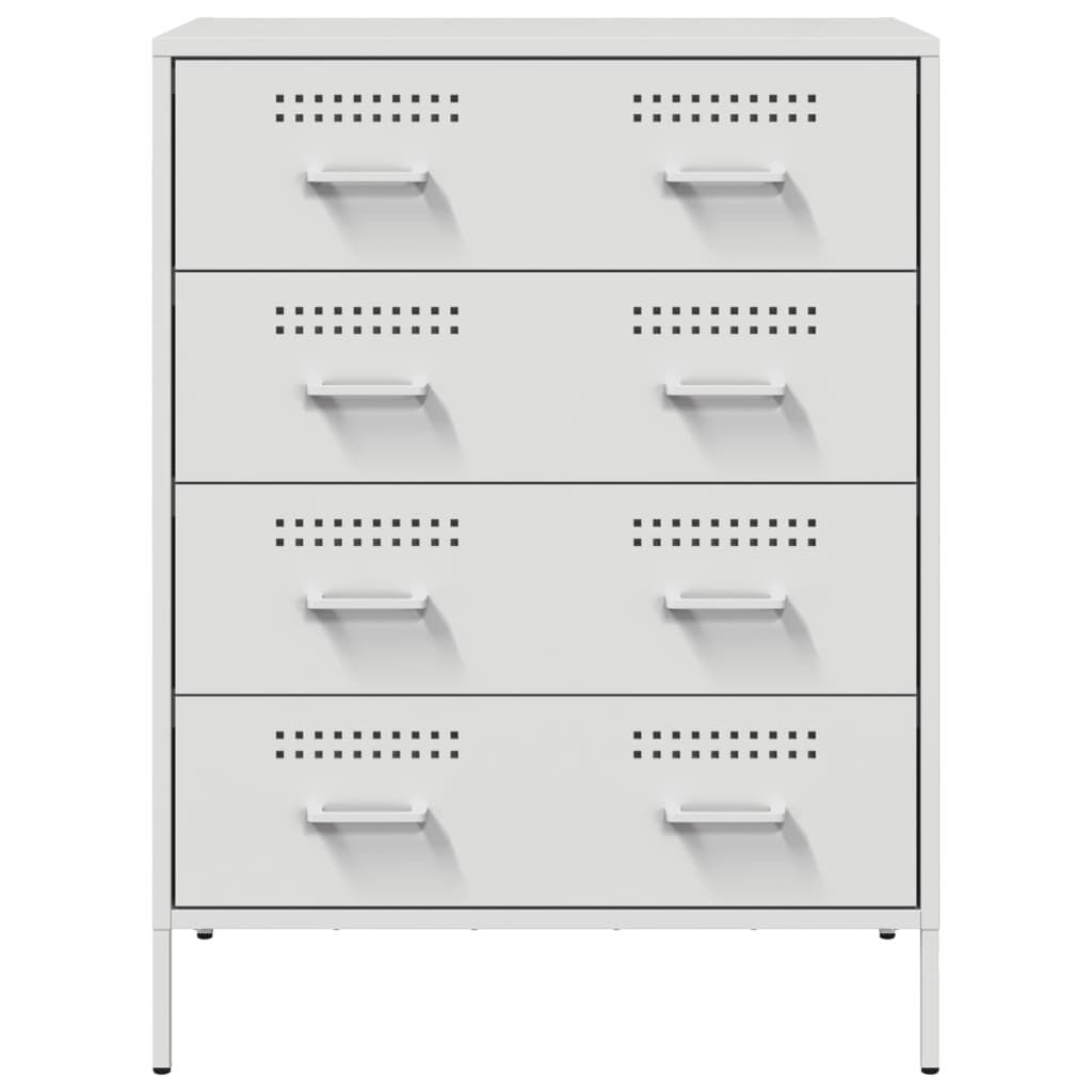 vidaXL Μπουφές Λευκός 68x39x89 εκ. από Ατσάλι