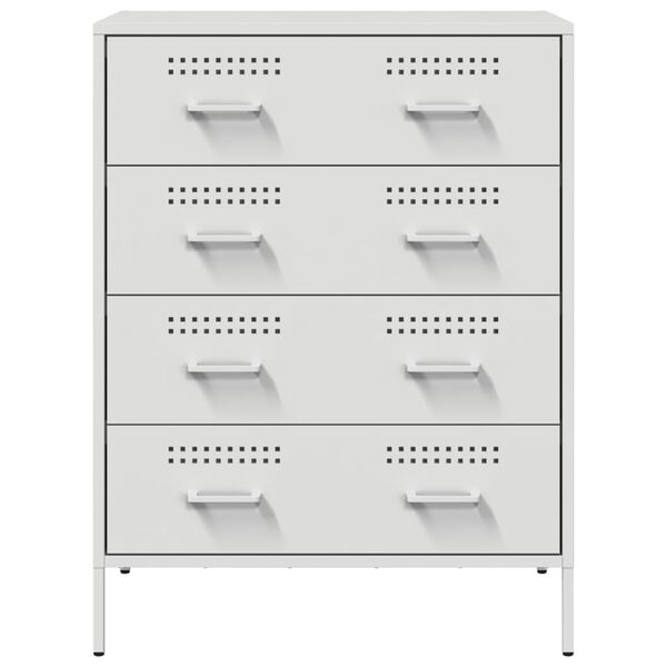 vidaXL Μπουφές Λευκός 68x39x89 εκ. από Ατσάλι