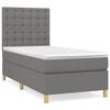 vidaXL Κρεβάτι Boxspring με Στρώμα Σκούρο Γκρι 80x200 εκ. Υφασμάτινο