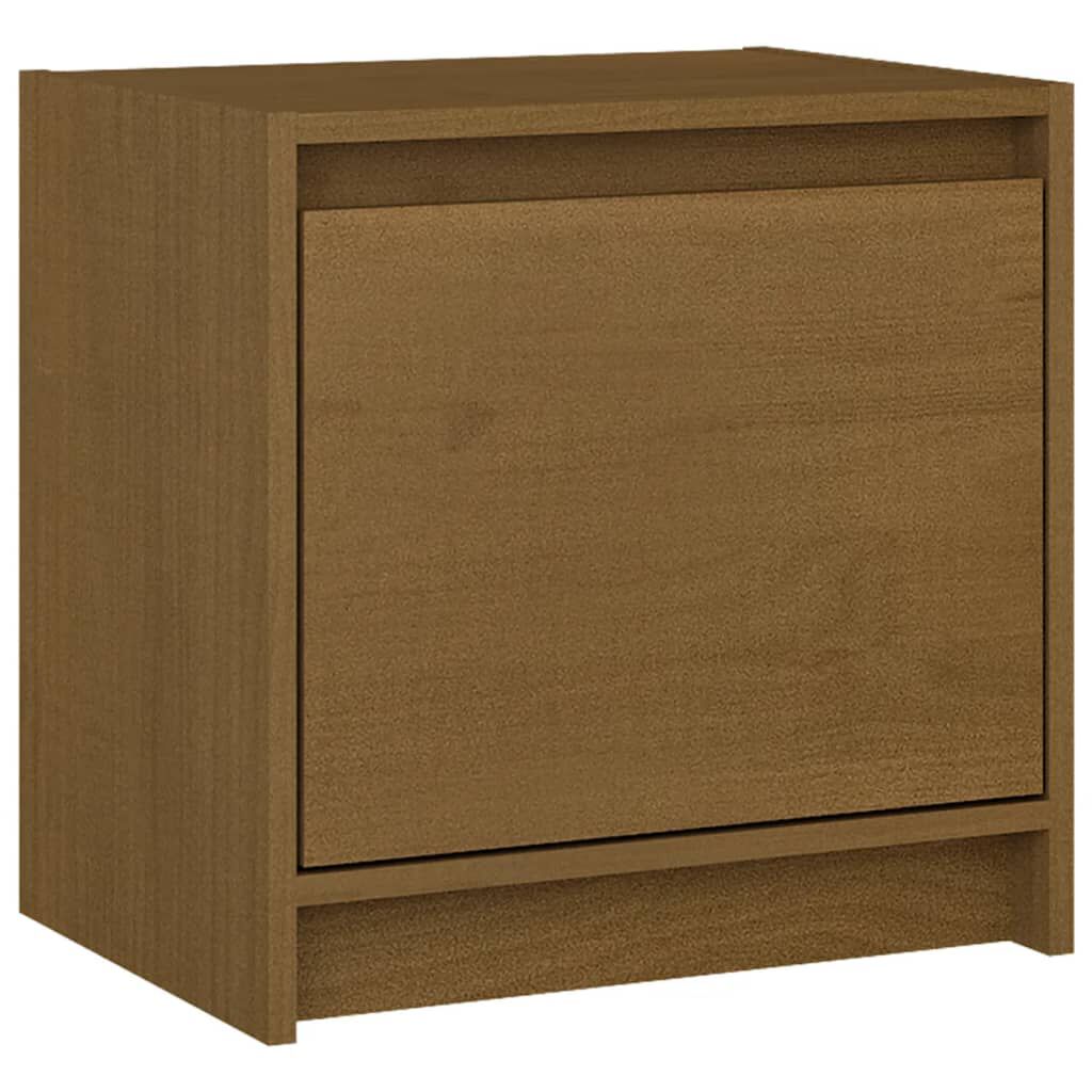 vidaXL Κομοδίνα 2 τεμ. Καφέ Μελί 40x30,5x40 εκ. από Μασίφ Ξύλο Πεύκου
