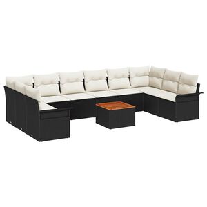 vidaXL &Sigma;&epsilon;&tau; &Kappa;&alpha;&nu;&alpha;&pi;έ &Kappa;ή&pi;&omicron;&upsilon; &mu;&epsilon; &mu;&alpha;&xi;&iota;&lambda;ά&rho;&iota; 11 pcs &Mu;&alpha;ύ&rho;&omicron; &sigma;&upsilon;&nu;&theta;&epsilon;&tau;&iota;&kappa;ό &rho;&alpha;&tau;ά&nu;
