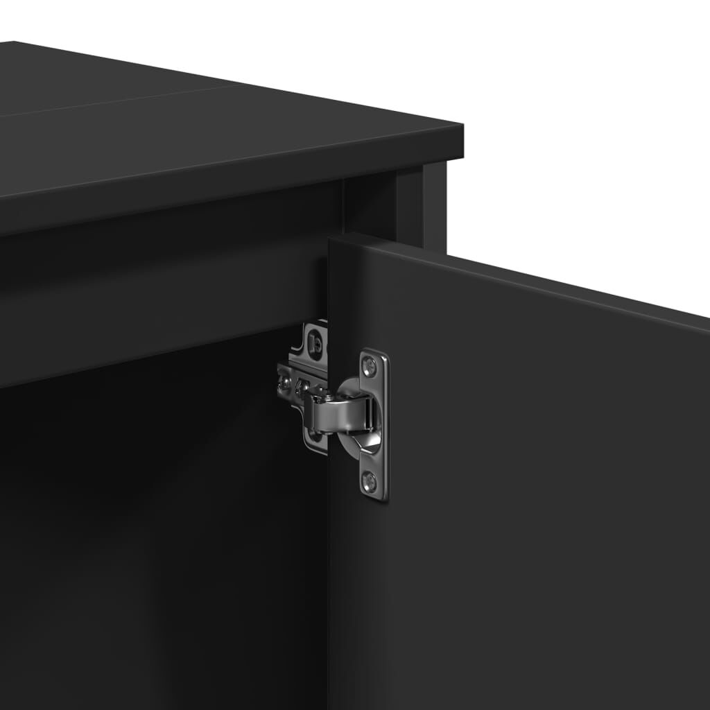 vidaXL Ντουλάπι Νιπτήρα Μπάνιου Μαύρο 60x35x60 εκ. Επεξεργασμένο Ξύλο
