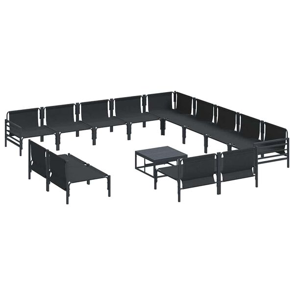 vidaXL Σετ Καναπέ Κήπου 14 pcs Ανθρακί Ατσάλι