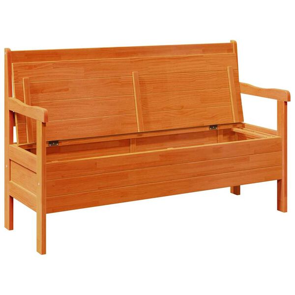 vidaXL Εξωτερικός πάγκος Καφέ 119 x 76 x 44εκ. Μασίφ ξύλο πεύκου