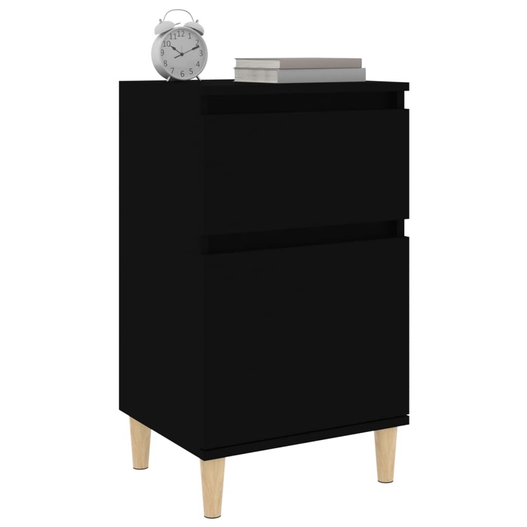 vidaXL Κομοδίνα 2 τεμ. Μαύρα 40x35x70 εκ.