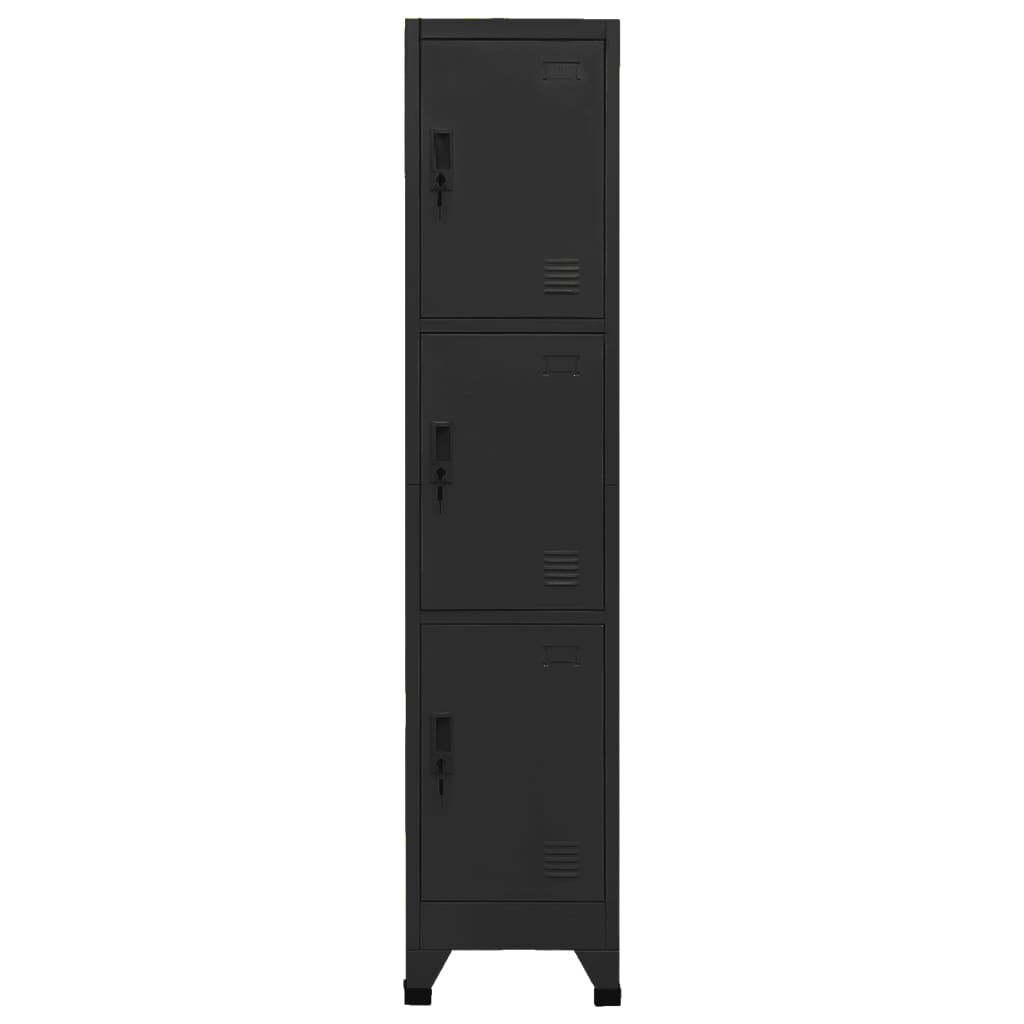 vidaXL Φοριαμός Μαύρος 38 x 45 x 180 εκ. Ατσάλινος