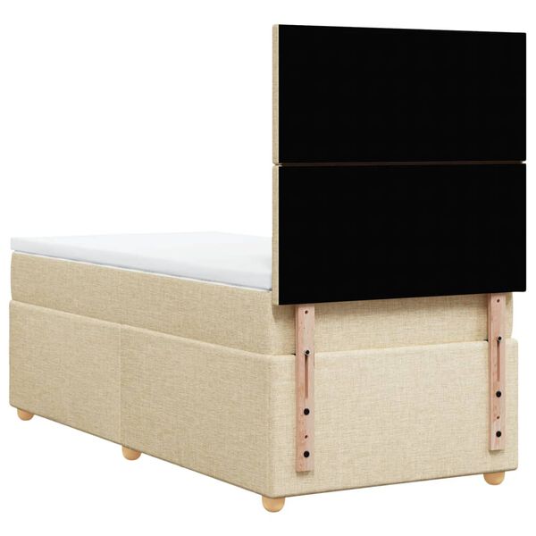 vidaXL Κρεβάτι Boxspring με Στρώμα Κρεμ 80 x 200 εκ. Υφασμάτινο
