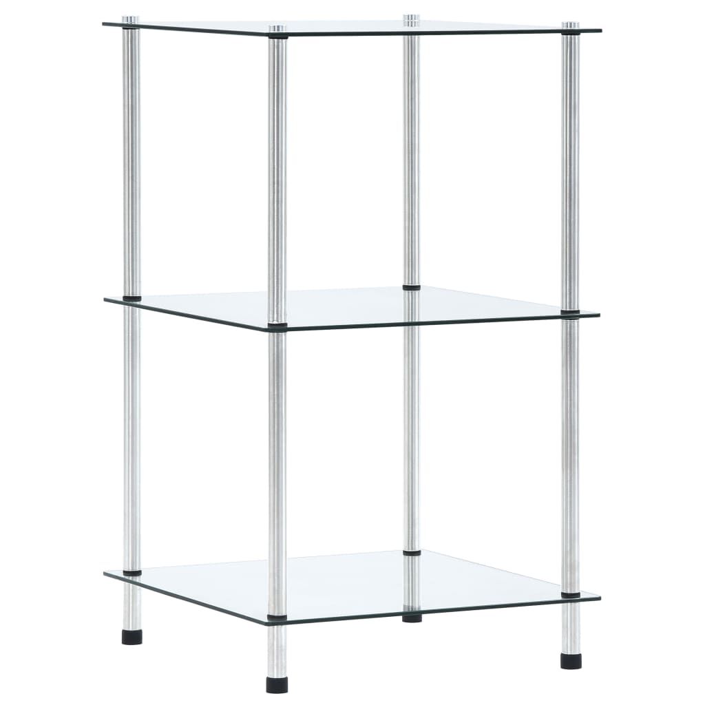 vidaXL Ράφι Διαφανές 3 Επιπέδων 40 x 40 x 67 εκ. από Ψημένο Γυαλί
