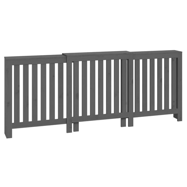 vidaXL Κάλυμμα Καλοριφέρ Γκρι 210x21x85 εκ. από Μασίφ Ξύλο Πεύκου