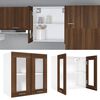 vidaXL Κρεμαστό Γυάλινο Ντουλάπι "Lyon" Καφέ Δρυς 60x31x60 εκ. από Τεχνητό Ξύλο