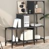 vidaXL Βιβλιοθήκη Μαύρη 92x30x102 εκ. Επεξεργασμένο Ξύλο & Μέταλλο