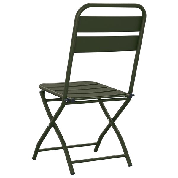vidaXL Πτυσσόμενη Καρέκλα Κήπου 2 pcs Πράσινο 55 x 56.5 x 91εκ Ατσάλι