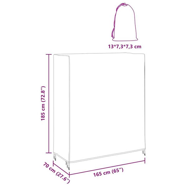 vidaXL Κάλυμμα επίπλων εξωτερικού χώρου 165 x 70 x 185 εκ