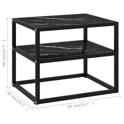 vidaXL Τραπέζι Κονσόλα Μαύρο 50 x 40 x 40 εκ. από Ψημένο Γυαλί