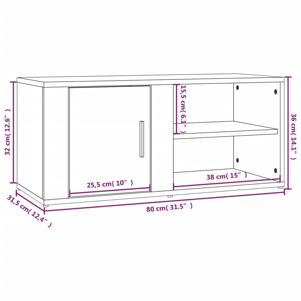 vidaXL Έπιπλα Τηλεόρασης 2 τεμ. Sonoma Δρυς 80x31,5x36 εκ. Επεξ. Ξύλο