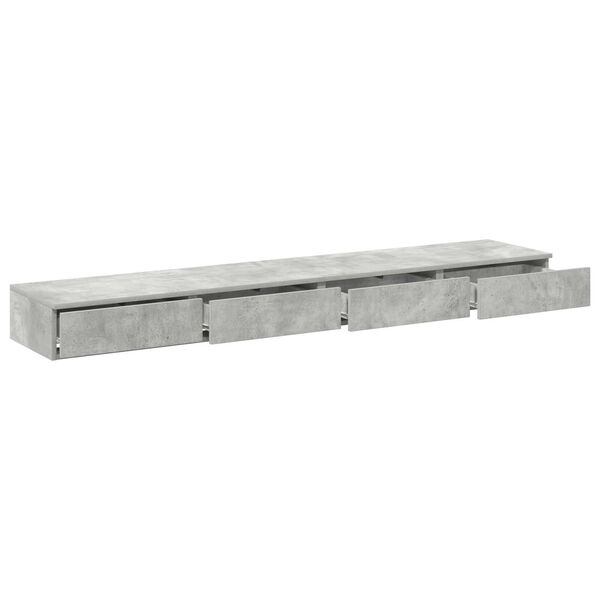 vidaXL Συρτάρια κρεβατιού Γκρι σκυροδέματος 180 x 36.5 x 16.5 εκ