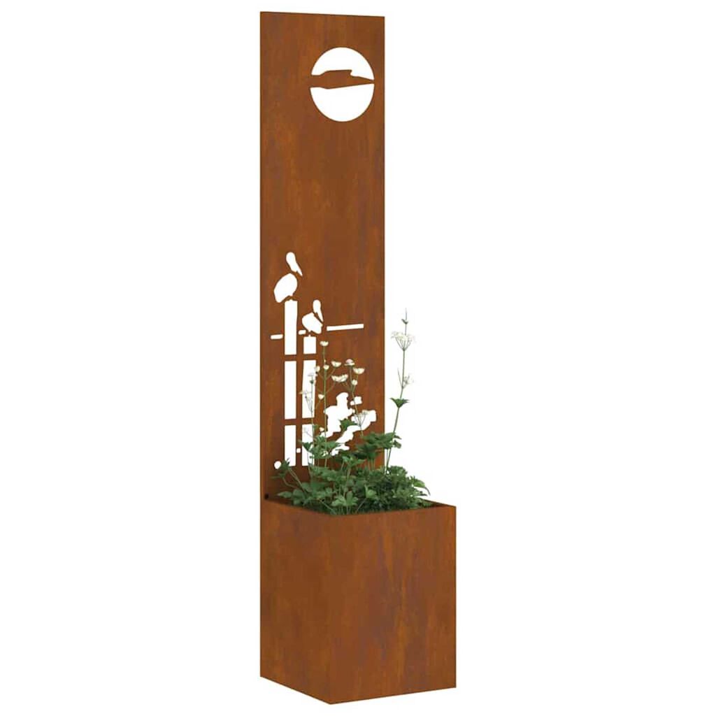 vidaXL Γλάστρα Κήπου με Διακοσμητική Πάνελ Σκ rusty 32 x 140 εκ.