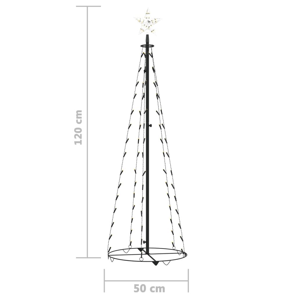 vidaXL Χριστουγεννιάτικο Δέντρο Κώνος 70 LED Θερμό Λευκό 50x120 εκ.