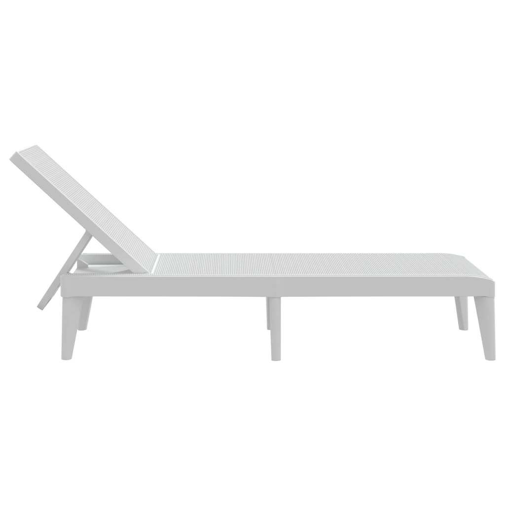 vidaXL Ξαπλώστρα Λευκή 186 x 60 x 29 από Πολυπροπυλένιο