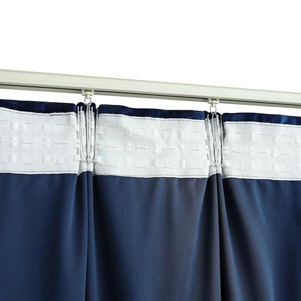 vidaXL Κουρτίνες Συσκότ. Γάντζοι 2 τεμ. Σκούρο Μπλε 140x175 εκ Βελούδο