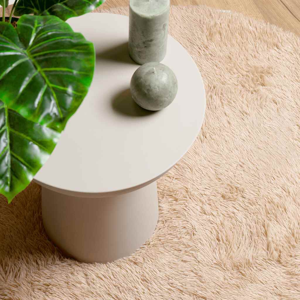 vidaXL Χαλί Shaggy με Ψηλό Πέλος NAVARRA Μπεζ 120x120 εκ. πολυεστέρας