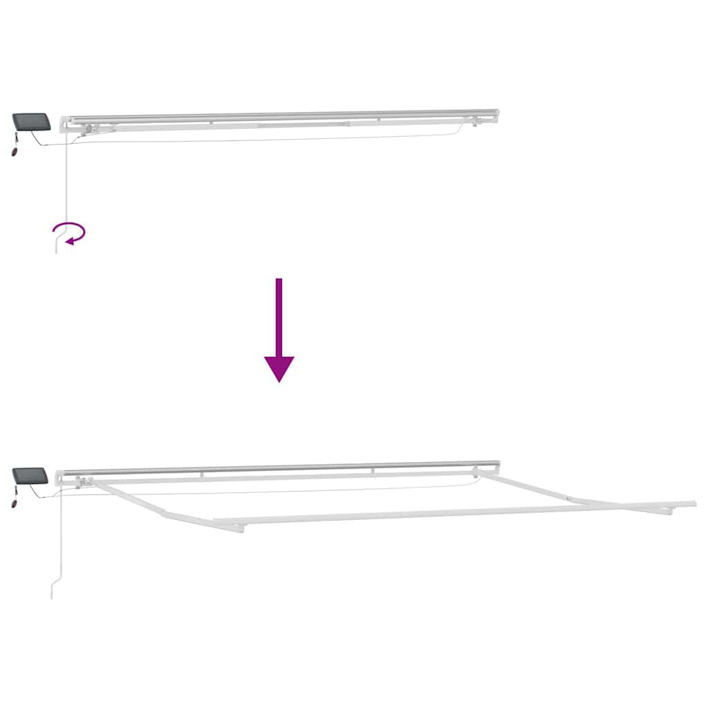 vidaXL Τέντα Πτυσσόμενη Χειροκίνητη με LED Καφέ 500x300 εκ.