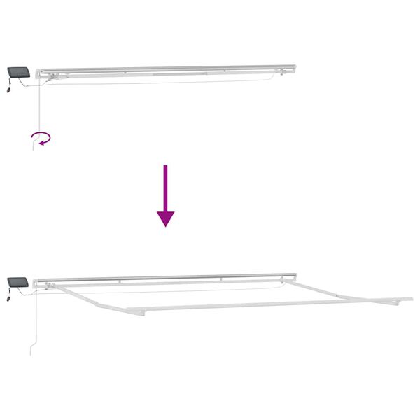 vidaXL Τέντα Πτυσσόμενη Χειροκίνητη με LED Καφέ 500x300 εκ.