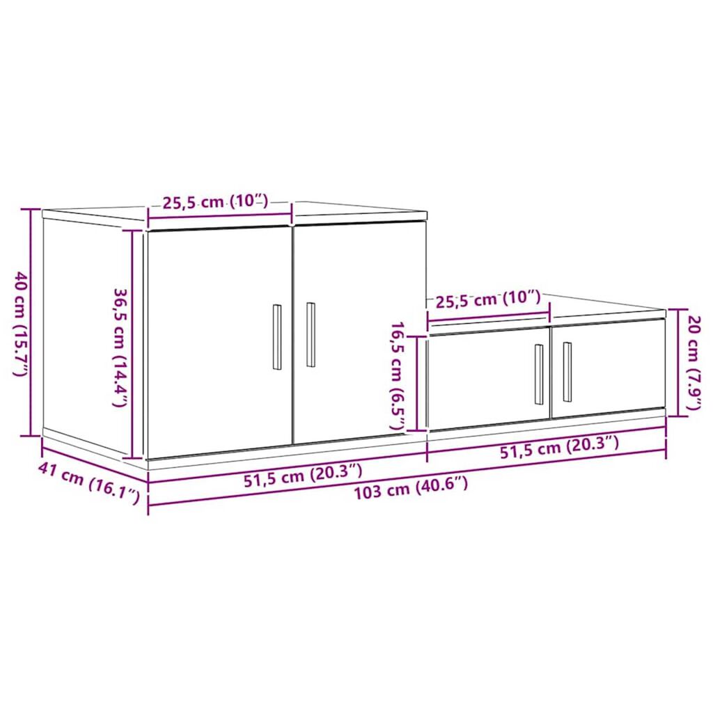 vidaXL Ντουλάπι αποθήκευσης Παλαιό ξύλο 103 x 41 x 40 εκ