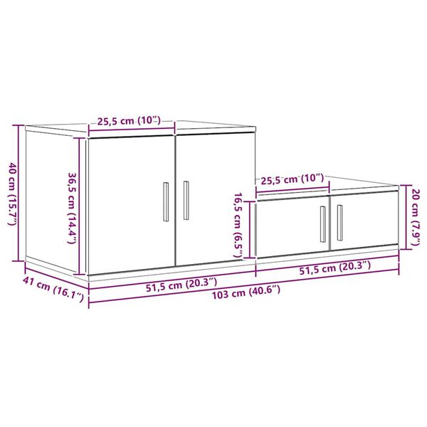 vidaXL Ντουλάπι αποθήκευσης Παλαιό ξύλο 103 x 41 x 40 εκ
