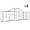 vidaXL Συρματοκιβώτια Τοξωτά 4 τεμ. 200x30x60/80 εκ. Γαλβαν. Ατσάλι