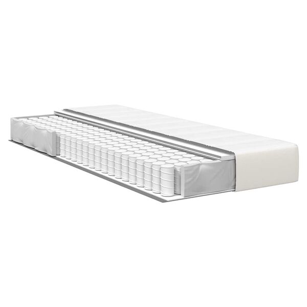 vidaXL Στρώμα Κρεβατιού με στρώμα Κρεμ 90 x 200 cm ύφασμα