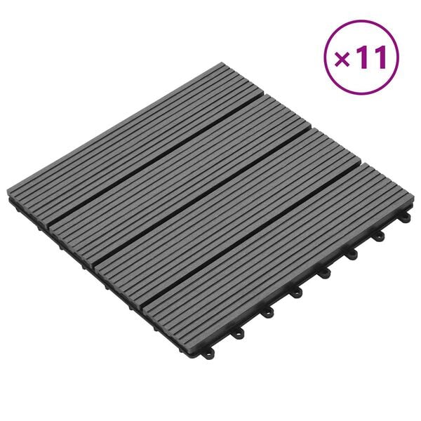vidaXL &Pi;&lambda;ά&kappa;&alpha; &Kappa;&alpha;&tau;&alpha;&sigma;&kappa;&epsilon;&upsilon;ή&sigmaf; 11 pcs &Gamma;&kappa;&rho;&iota; 30 x 30 cm WPC
