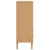 vidaXL Ντουλάπι Ψηλό SENJA Καφέ/Ρατάν 90x40x112 εκ. Μασίφ Ξύλο Πεύκου