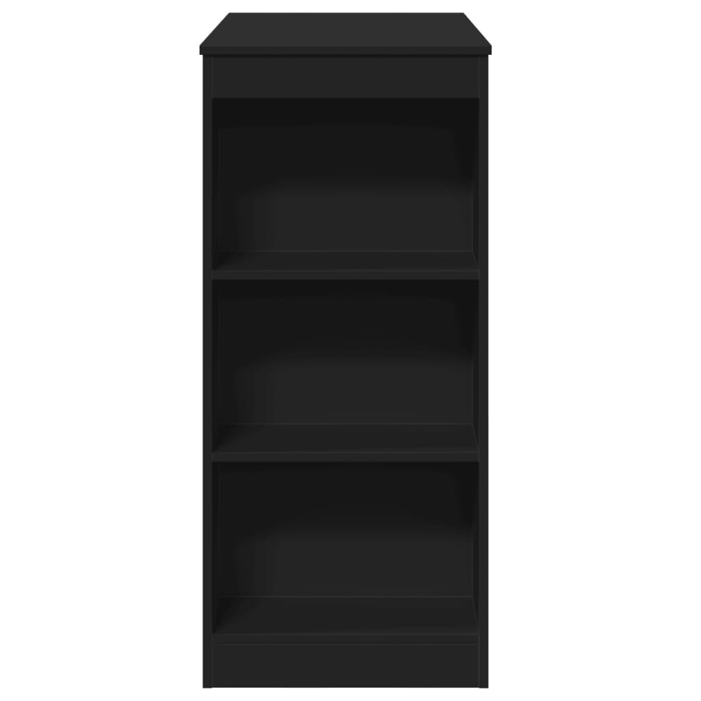 vidaXL Τραπέζι Μπαρ με Ράφια Μαύρο 95x47x103,5 εκ. Επεξεργ. Ξύλο