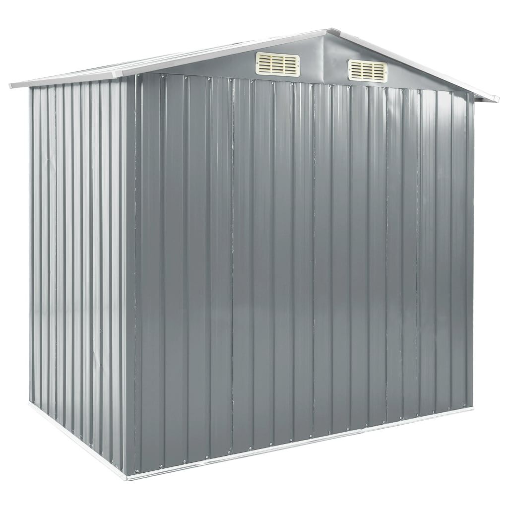 vidaXL Αποθήκη Κήπου με Ράφια Γκρι 205 x 130 x 183 εκ. Σιδερένια