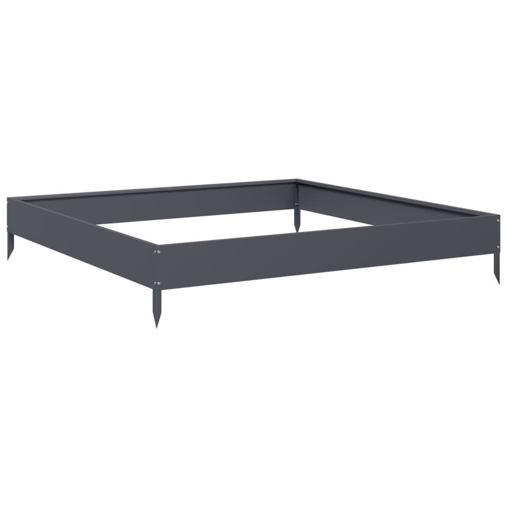 vidaXL Ζαρντινιέρα Υπερυψωμένη Ανθρακί 100x100x18,5 εκ. Ατσάλι
