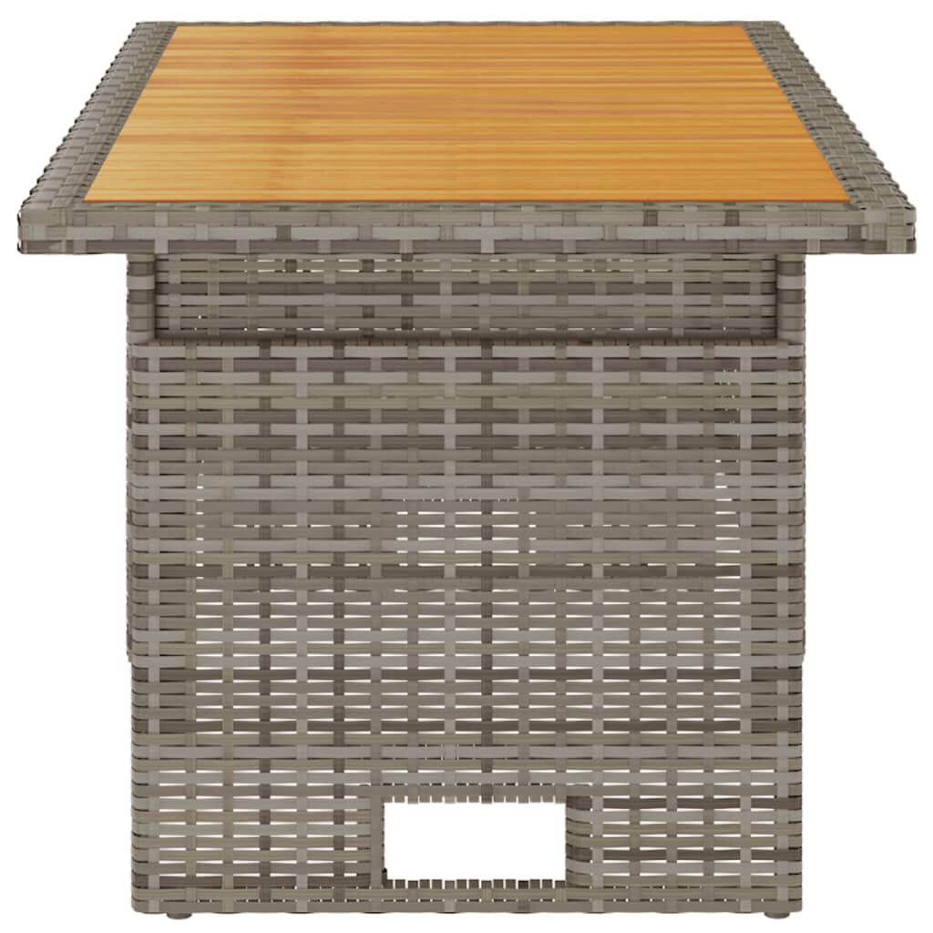 vidaXL Τραπέζι Κήπου Γκρι 100x50x43/63 εκ. Μασίφ Ακακία & Συνθ. Ρατάν