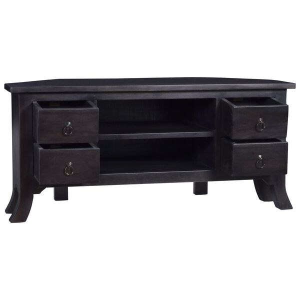 vidaXL Έπιπλο Τηλεόρασης Ανοιχτό Καφέ Μαύρο 100x40x45 εκ. Μασίφ Μαόνι