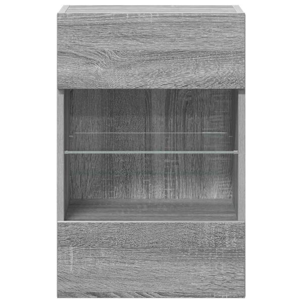 vidaXL Έπιπλα Τοίχου Τηλ. με LED 2 Τεμ. Γκρι Sonoma 40x30x60,5 εκ.