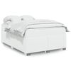 vidaXL Κρεβάτι Boxspring με Στρώμα Λευκό 140x190εκ.από Συνθετικό Δέρμα