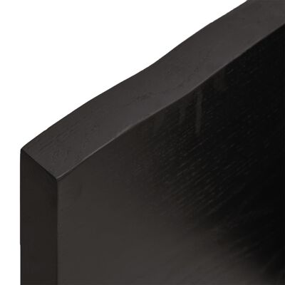vidaXL Επιφ Τραπεζιού Αν Καφέ 80x50x(2-4)εκ. Ακατέργ. Μασίφ Ξύλο Δρυός