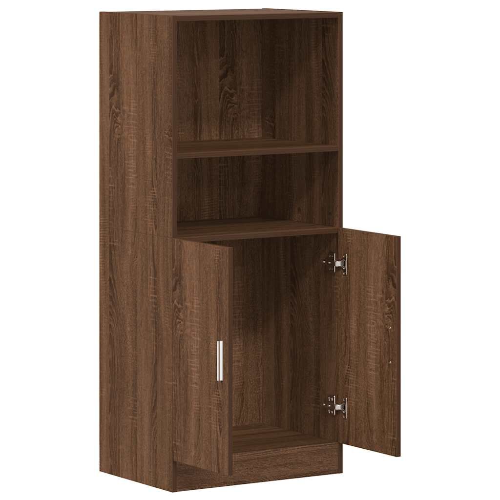 vidaXL Ντουλάπι Κουζίνας Καφέ δρυς 57x41,5x131,5 εκ. Επεξεργ. Ξύλο